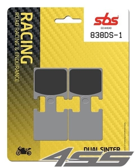 Přední závodní brzdové destičky SBS 838DS-1 Dual Sinter (Okruh)