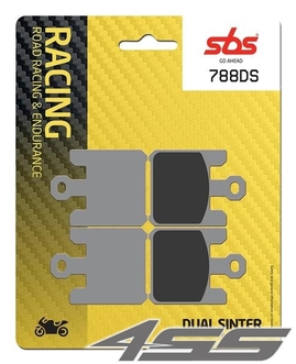 Přední závodní brzdové destičky SBS 788DS-1 Dual Sinter (Okruh)